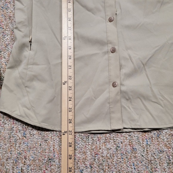 REI Shirt Womens Large Beige Button Up Long Sleeve Outdoors Hiking Vented Camp - Picture 9 of 15